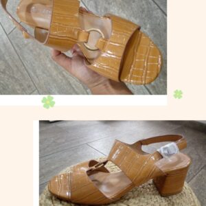 Sandale a talon carre