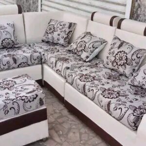 Canape d'angle blanc a motif