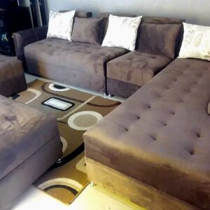 Canape velour Marron