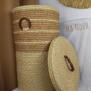 Bac à linge en raphia